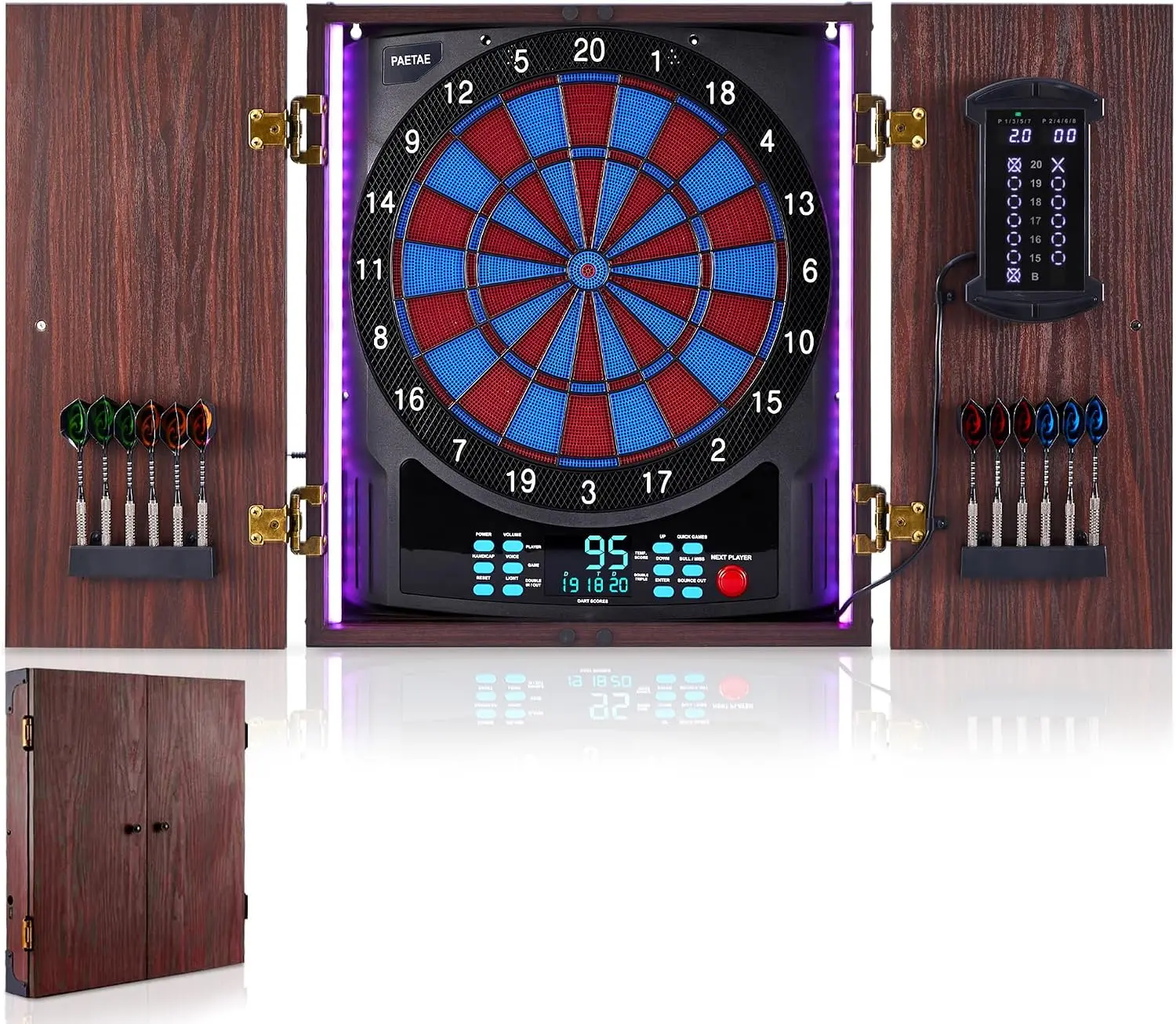 Electronic Dartboard Cabinet - Armadietto per Freccette Elettroniche con Bersaglio