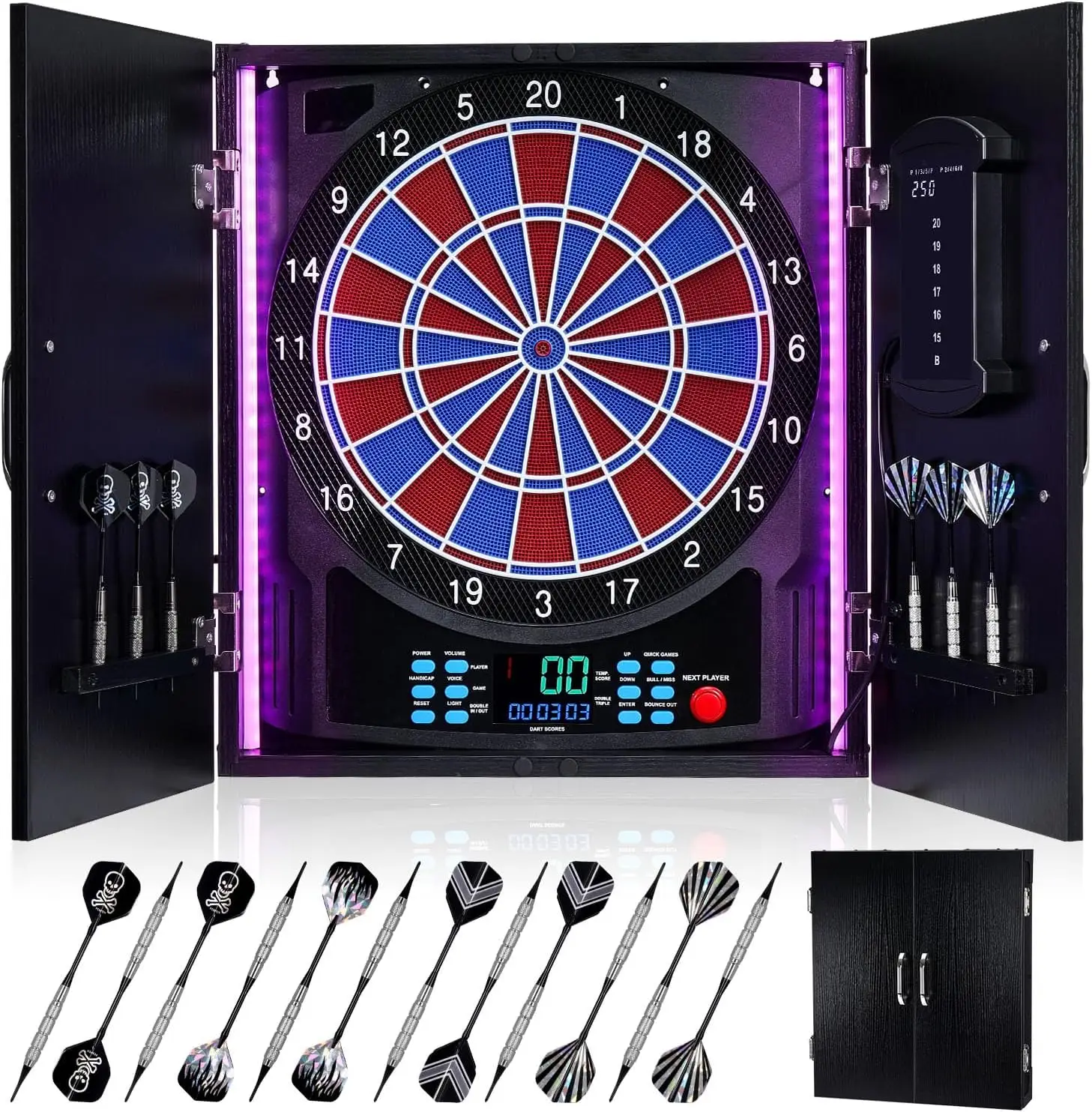 Electronic Dartboard Cabinet - Bersaglio Elettronico per Freccette, Armadietto per