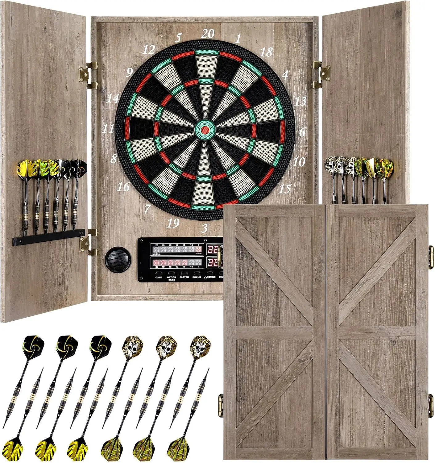Electronic Dartboard Cabinet - Bersaglio Elettronico per Freccette, Mobile Decorativo